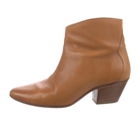 Isabel Marant Dacken Tan Leather Booties size 7 - Picture 1 of 5